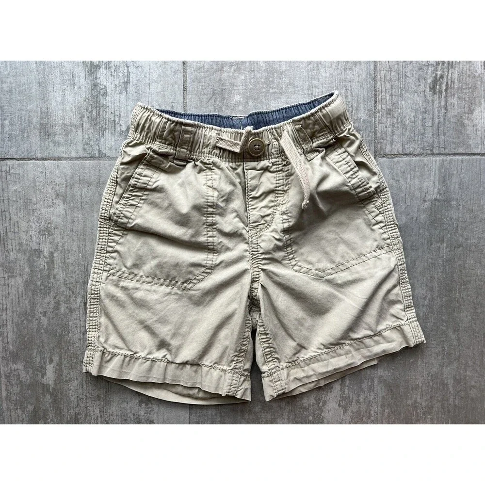 Baby GAP Boys Toddler Drawstring Elastic Shorts Pull-On Shorts Khaki Casual 2T